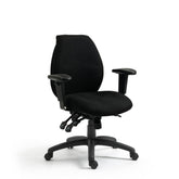 Nautilus Designs Severn Ergonomic Medium Back Multi-Functional Synchronous Operator Office Chair With Adjustable Arms Black - DPA1435MBSY/ABK DD